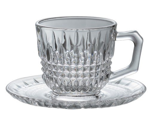 Jogo de Xícaras para café Spire em cristal ecológico, transparent | WestwingNow