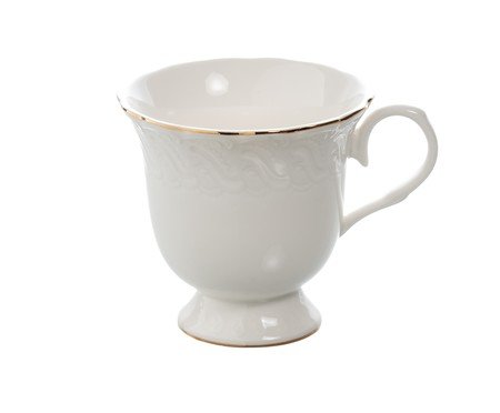 Jogo de Xícaras para chá Vague em new bone china borda dourada | Westwing