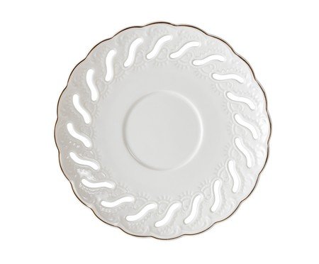 Jogo de Xícaras para chá Vague em new bone china borda dourada | Westwing