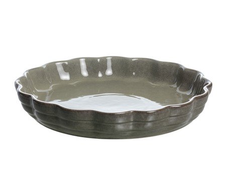 Travessa redonda Jade em cerâmica verde escuro | Westwing