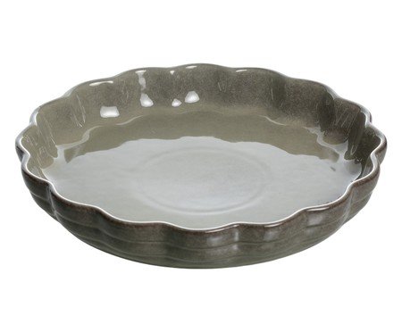 Travessa redonda Jade em cerâmica verde escuro | Westwing