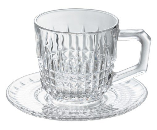 Jogo de Xícaras para chá Spire em cristal ecológico Jalaru, transparent | WestwingNow