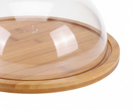 Prato para bolo com base em bambu com laço dourado | Westwing