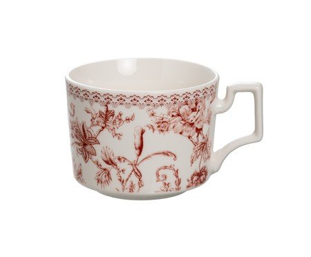 Jogo de Xícaras para chá Hortênsia em new bone china bordô | Westwing