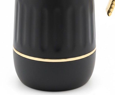 Garrafa térmica em propileno preto e dourado | Westwing