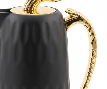Garrafa térmica em propileno preto e dourado | Westwing