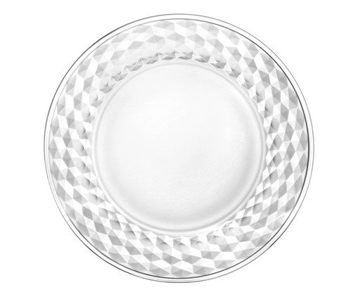 Jogo de pratos para sobremesa Prisma em cristal ecológico, transparent | WestwingNow