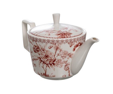 Bule de chá Hortênsia em new bone china bordô | Westwing