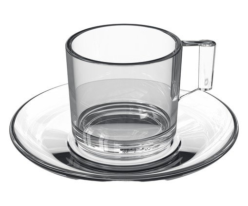 Jogo de Xícaras para chá Dia a Dia em vidro 185ml, transparent | WestwingNow