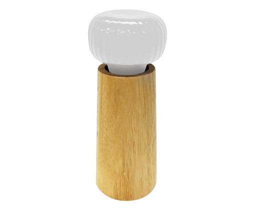 Moedor em cerâmica e madeira branco, beige | WestwingNow