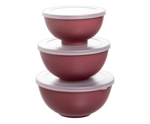 Jogo de bowls Defensa em fibra de trigo e bordô, red | WestwingNow
