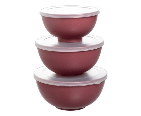 Jogo de bowls Defensa em fibra de trigo e bordô | Westwing