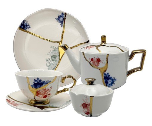 Jogo para chá Kintsu em new bone china branco, white | WestwingNow