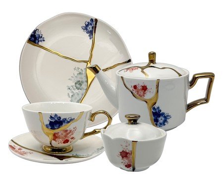 Jogo para chá Kintsu em new bone china branco | Westwing