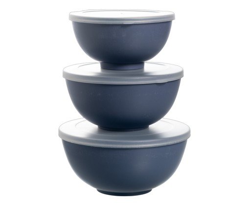 Jogo de bowls Defensa em fibra de trigo e azul, blue | WestwingNow