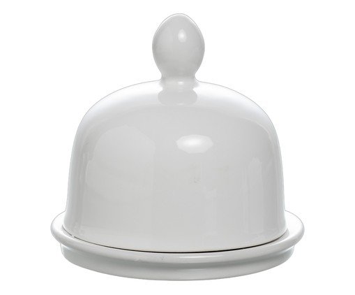 Manteigueira com tampa e pires Blanc em porcelana branco, white | WestwingNow