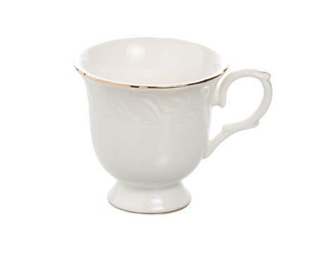 Jogo de Xícaras café Vague em new bone china com borda dourada branco | Westwing