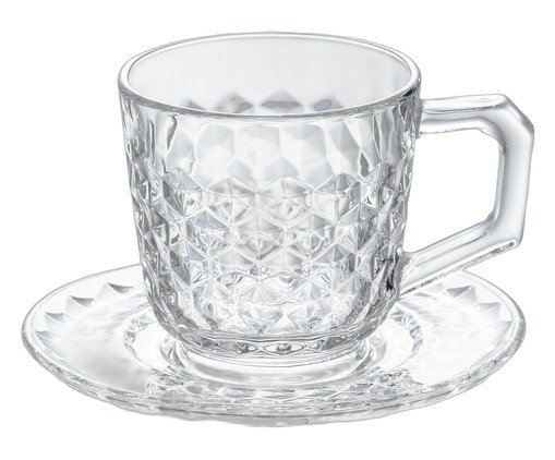 Jogo de Xícaras para chá Prisma em cristal ecológico Wanca, transparent | WestwingNow