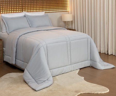 Jogo de Edredom Softcool Dupla Face Cinza | Westwing