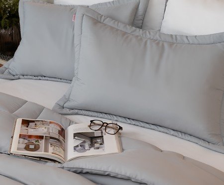 Jogo de Edredom Softcool Dupla Face Cinza | Westwing