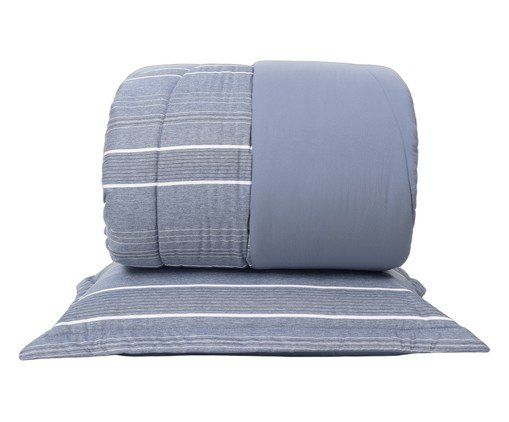 Jogo de Edredom Striato Azul, blue | WestwingNow