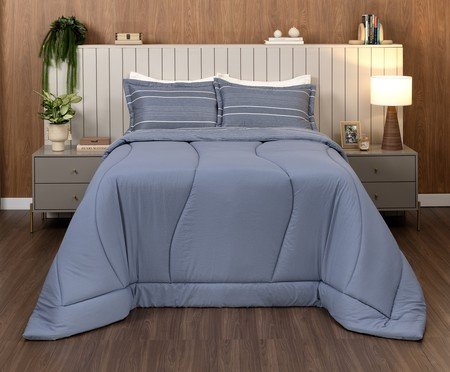 Jogo de Edredom Striato Azul | Westwing