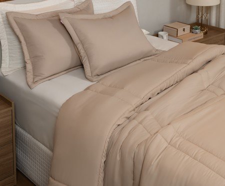 Jogo de Edredom Softcool Dupla Face Bege | Westwing