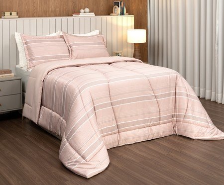 Jogo de Edredom Striato Rose | Westwing