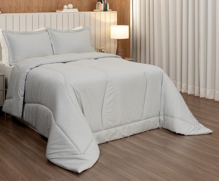 Jogo de Edredom Viscolinho Cinza | Westwing