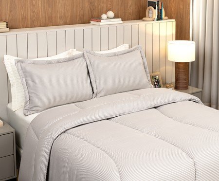 Jogo de Edredom Stripes Bege | Westwing