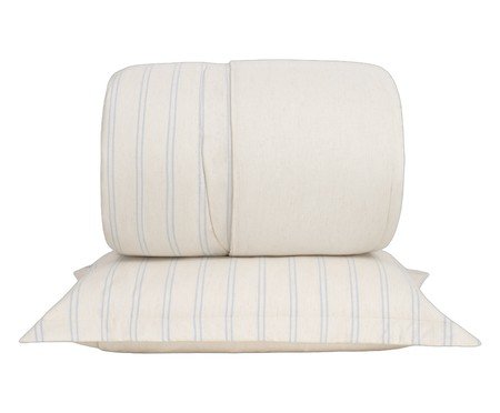 Jogo de Edredom Viscolinho Listras Azul Jeans | Westwing