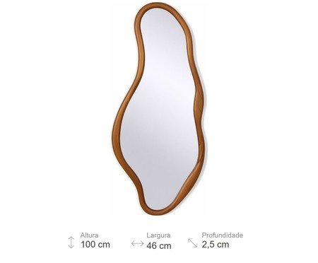 Espelho de Parede Orgânica com Moldura Amadeirada Turmalina | Westwing