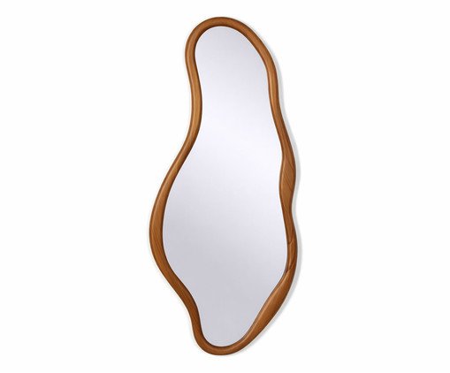 Espelho de Parede Orgânica com Moldura Amadeirada Turmalina, wood pattern | WestwingNow