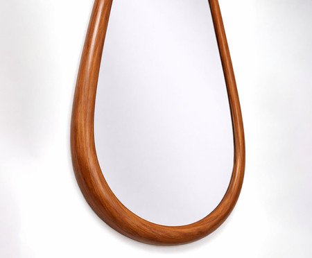 Espelho de Parede Orgânica com Moldura Amadeirada Ágata | Westwing