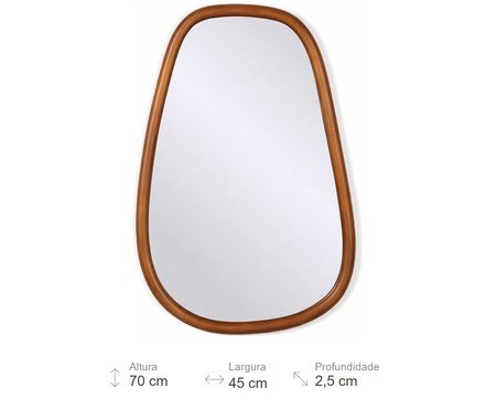 Espelho de Parede Orgânica com Moldura Amadeirada Ágata | Westwing
