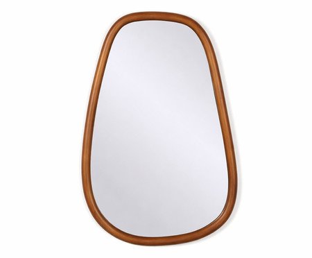 Espelho de Parede Orgânica com Moldura Amadeirada Ágata | Westwing