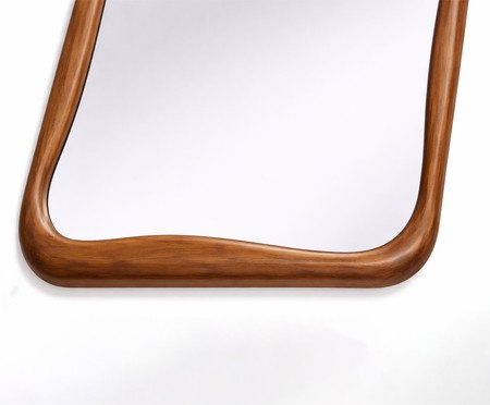 Espelho de Parede Orgânica com Moldura Amadeirada Amazonita | Westwing