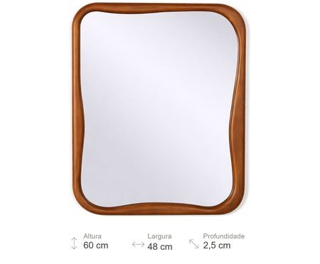 Espelho de Parede Orgânica com Moldura Amadeirada Amazonita | Westwing