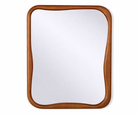 Espelho de Parede Orgânica com Moldura Amadeirada Amazonita | Westwing