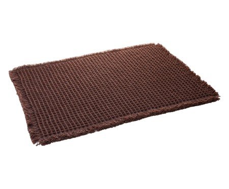 Tapete para Banheiro Waffle Chenille Marrom | Westwing