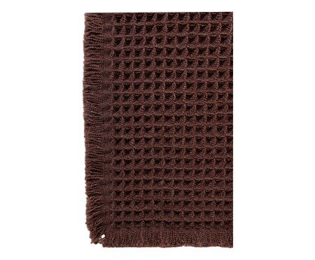 Tapete para Banheiro Waffle Chenille Marrom | Westwing