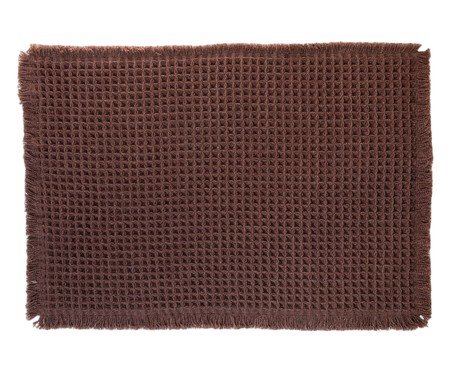 Tapete para Banheiro Waffle Chenille Marrom | Westwing
