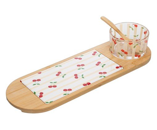 Jogo para Servir em Bambu Cherry, beige | WestwingNow