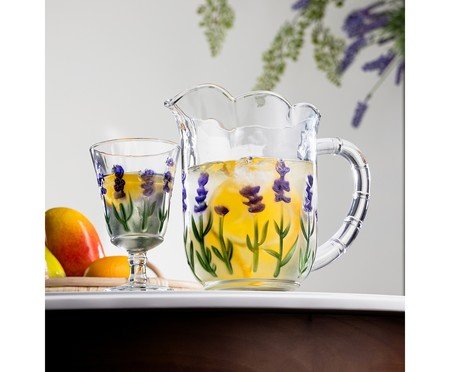 Jarra em Cristal Ecológio Lavanda Hand Painting | Westwing