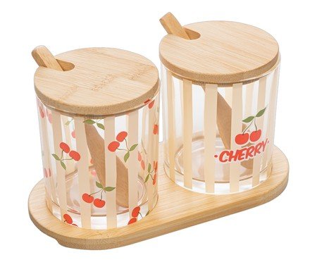 Jogo de Potes com Bandeja e Colheres Cherry | Westwing