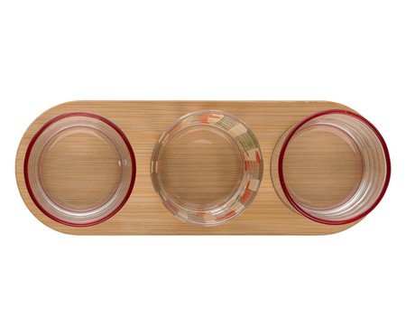 Jogo de Petisqueiras e Bandeja em Bambu Cherry | Westwing