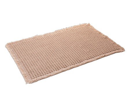 Tapete para Banheiro Waffle Chenille Bege | Westwing