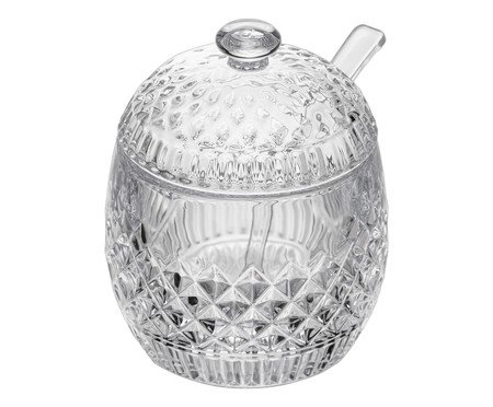 Açucareiro com Colher em Cristal Pixel | Westwing