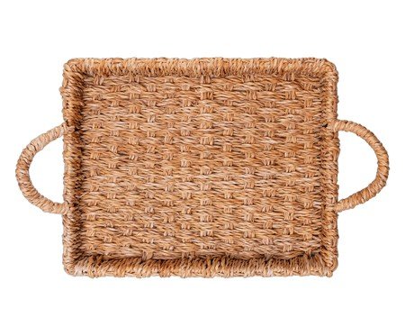 Bandeja com Alça em Fibra Natural Wolff | Westwing