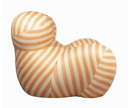 Poltrona com Pufe Femminile - Laranja e Bege | Westwing